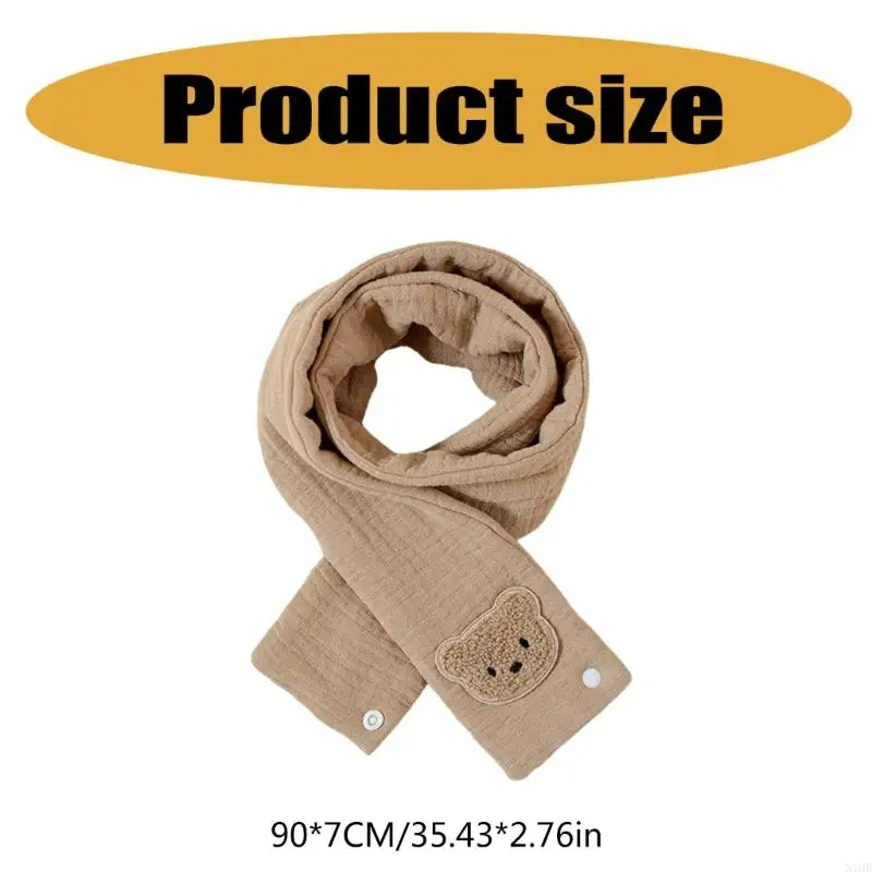 N1HB Cartoon Kids Scarf Soft Warm Long Muffler Autumn Winter Neck Warmer Cosy Comfortable Neckerchief for Boys and Girls