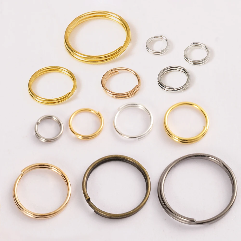 200pcs 키 체인 반지 오픈 점프 분할 반지 더블 루프 서클 키 링 홀더 커넥터 쥬얼리 만들기 DIY 도매