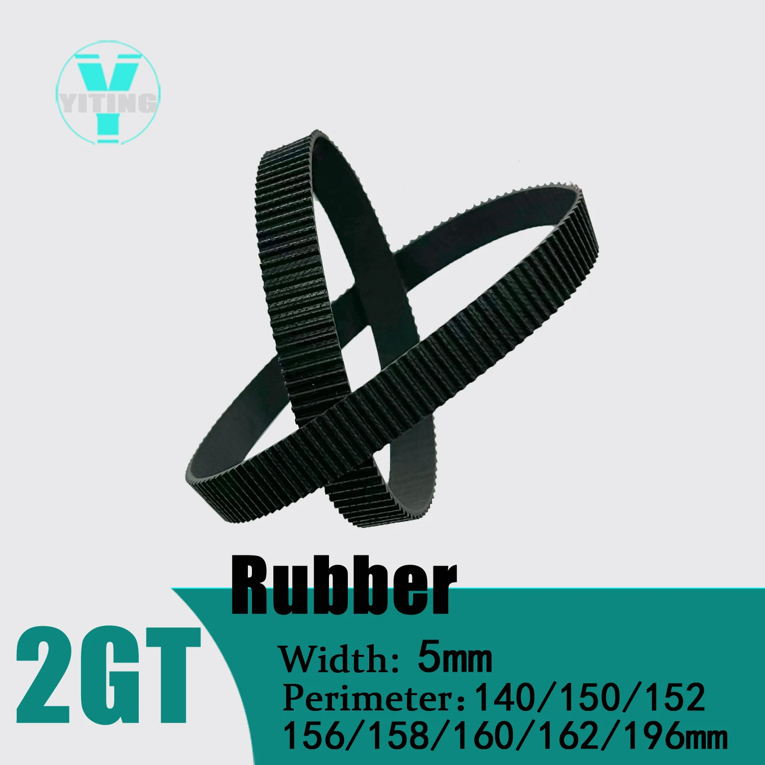 

2GT 2MGT Belt Width 5mm Rubber CBelt Closed Loop Perimeter 140/150/152/156/158/160/162/196mm GT2 Timing Synchronous