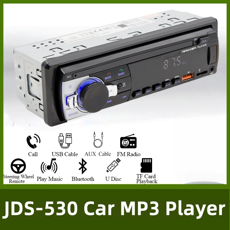 Car Radio 1din Bluetooth Stereo MP3 Player FM Receive Multimedia For Auto Audio Universal AUX/USB/TF SD Card USB CarPlay