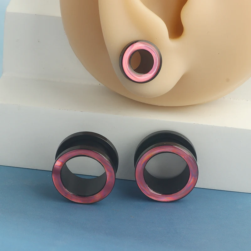 1 Pair Stainless Steel Ear Plugs and Tunnels Piercing Jewelry Screw Stretchers Expanders Punk Unisex Earrings Ear Gauges Plugs