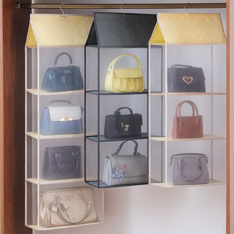 Hanging handbag organizer Hanging wardrobe Bag organizer Three-dimensional Organizer for handbag closet organizer for save space