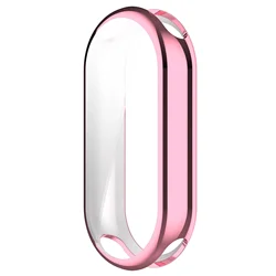 Soft TPU Watch Case with Bumper Screen Protector - Anti - Scratch Cover for Xiaomi Mi Band 9 (Pink)
