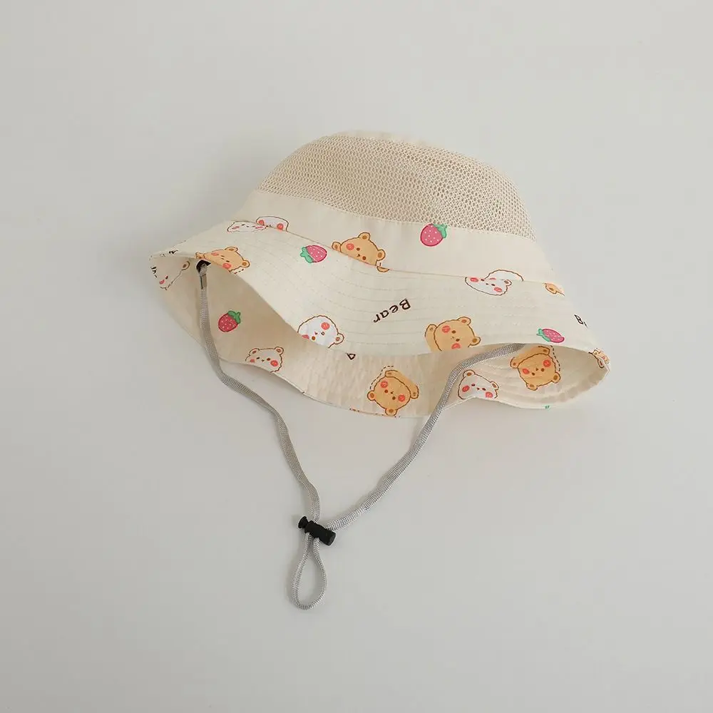 New Summer Baby Bucket Cap Mesh Breathable Boys Girls Sunhat Cartoon Animal Cute Fisherman Caps Kids