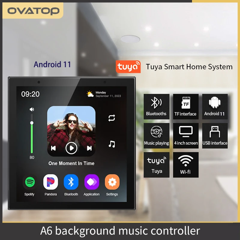 Android 11 System 8ohm 4'' Sets Tuya Smart Home Wall Amplifier WiFi Alexa  Remote Control Your Kinds of TUYA Smart Amplificador