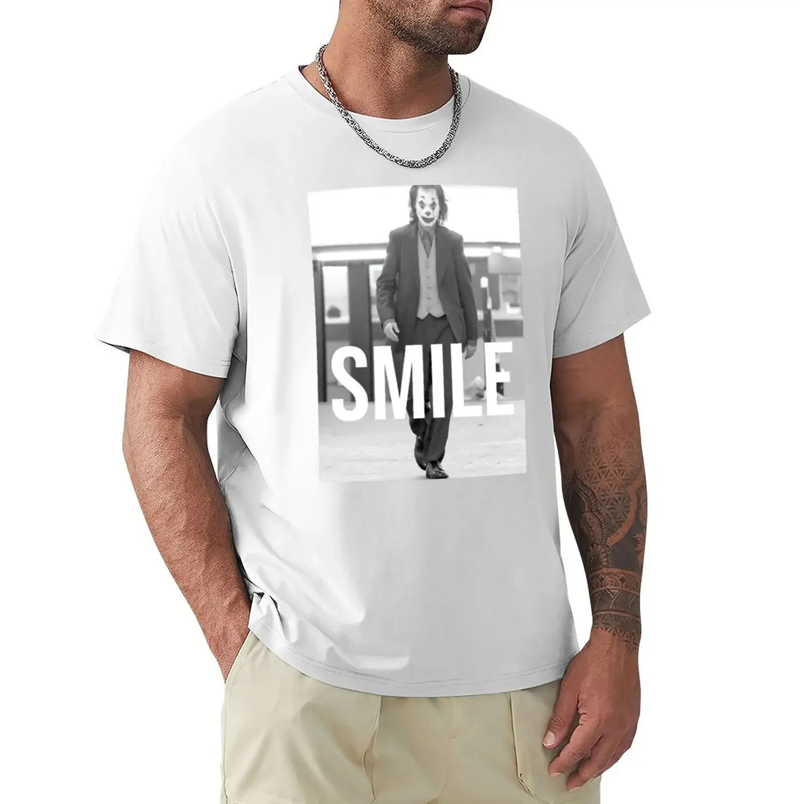 Jóker Movie Fan Joaquin Phoenix Smile Black T T-Shirt Graphics Sublime Plus Size Vestiti Estetici Plain Black T-Shirt Uomo