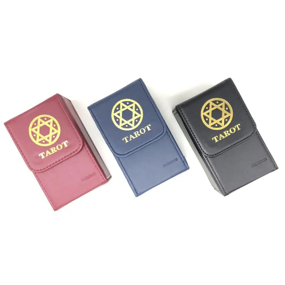 High quality tarot storage box Double leather collection board game game card box Portable tarot card box pu tarot cards storage box large capacity card collection display container portable keepsake organizer