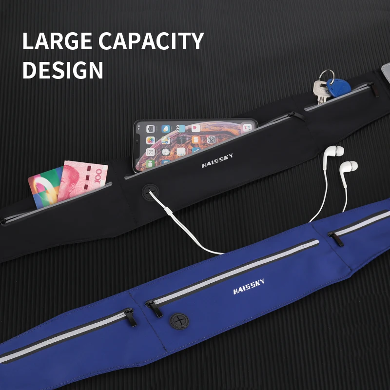 Zipper Pocket Running Sports Waistband Belt Phone Pouch iPhone 16 14 13 12 Pro Max 14 Plus Elastic Waist Pack Bag running waist pouch sports waist bag