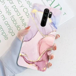 Elegant Marble Transparent Silicone Phone Case - Soft TPU Protective Cover for Redmi Note8 2021 (TM2082)