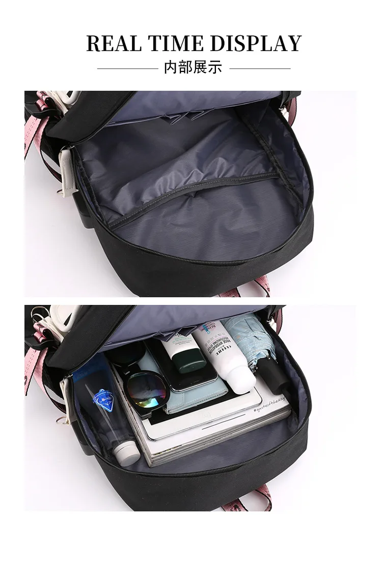 Sac à Dos Grand Format Motif Demon Hunter – Pour Filles, École, Voyage, Polyester Imperméable - 5