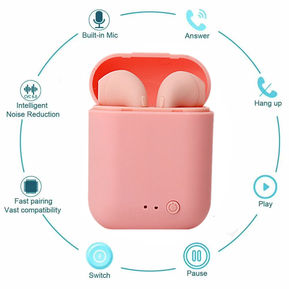 I7S/ I MAX Double Wireless Bluetooth Hand Free with Power Bank Pod Stereo  Earphones