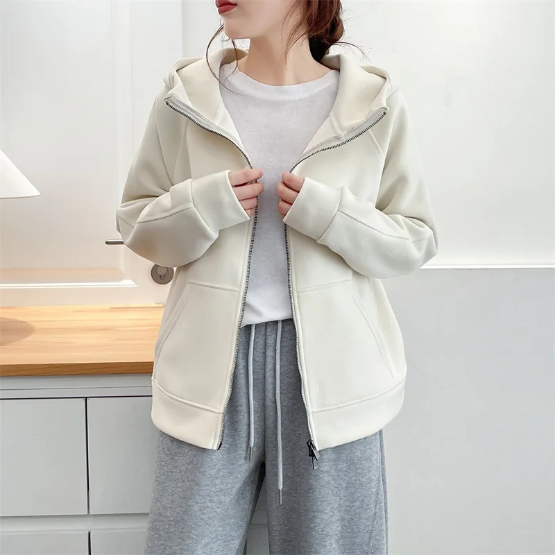 XXXXL Autumn New Simple And Casual Hooded ZIP-UP Sweatshirt Jacket Fashion Plus Size Women's Hoodies