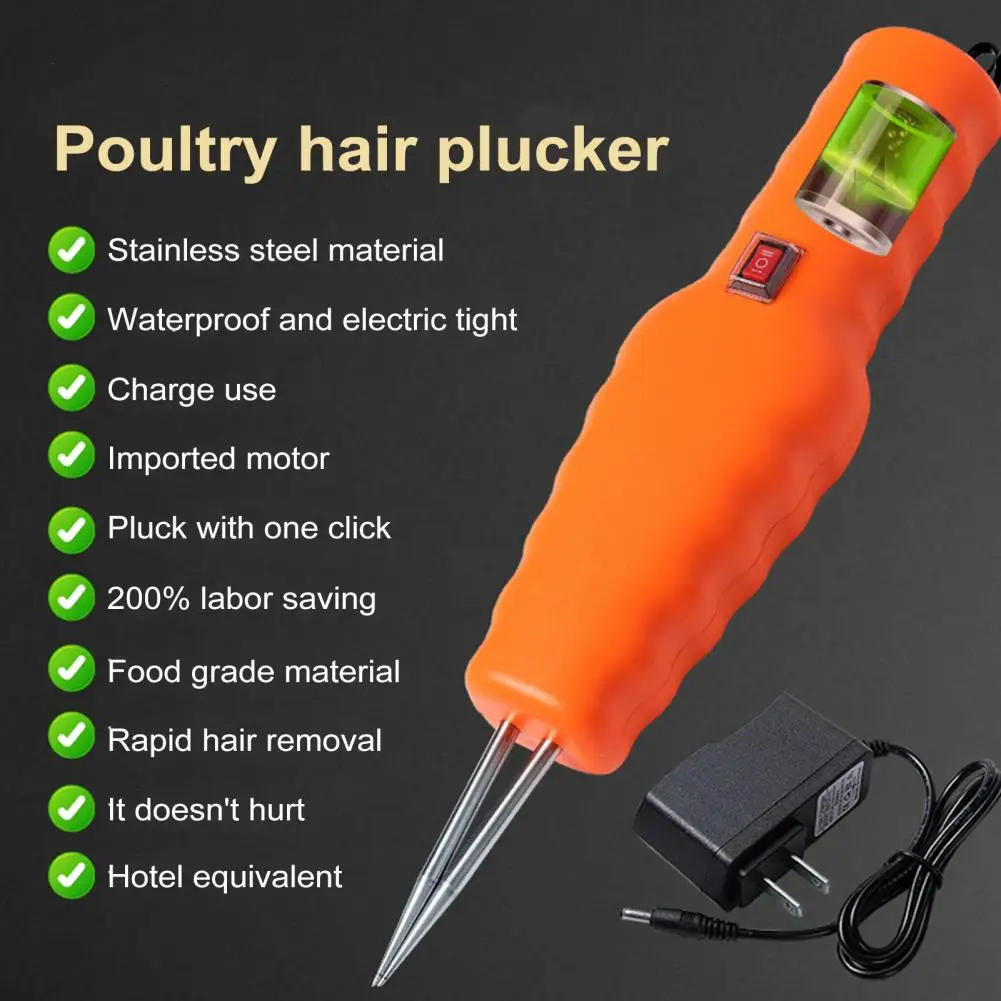 Electric Poultry Plucker Handheld Chicken Feather Plucker Compact Rechargeable Poultry Automatic Short Hair Removal