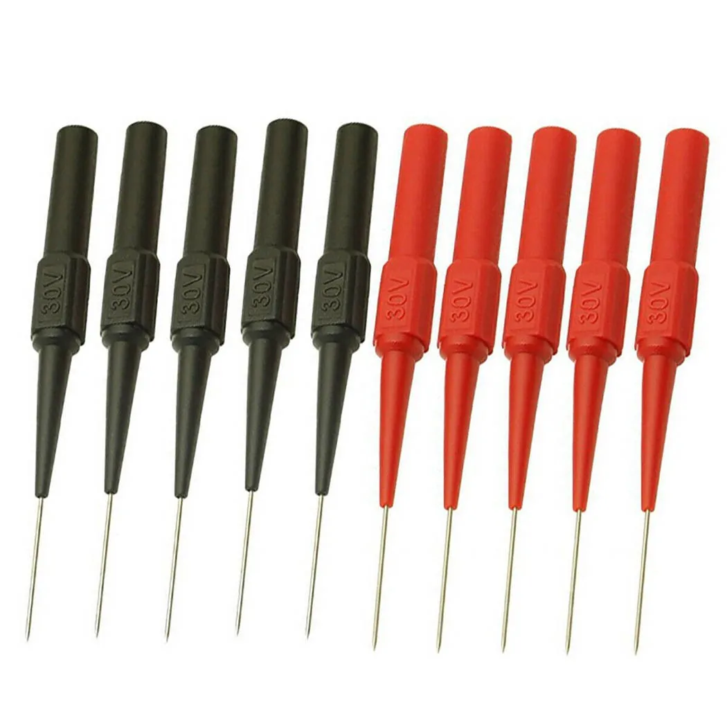 

1pcs Insulation Piercing Needle Non-destructive Multimeter Test Probes Measuring Device Red/Black 30V For Banana Plug