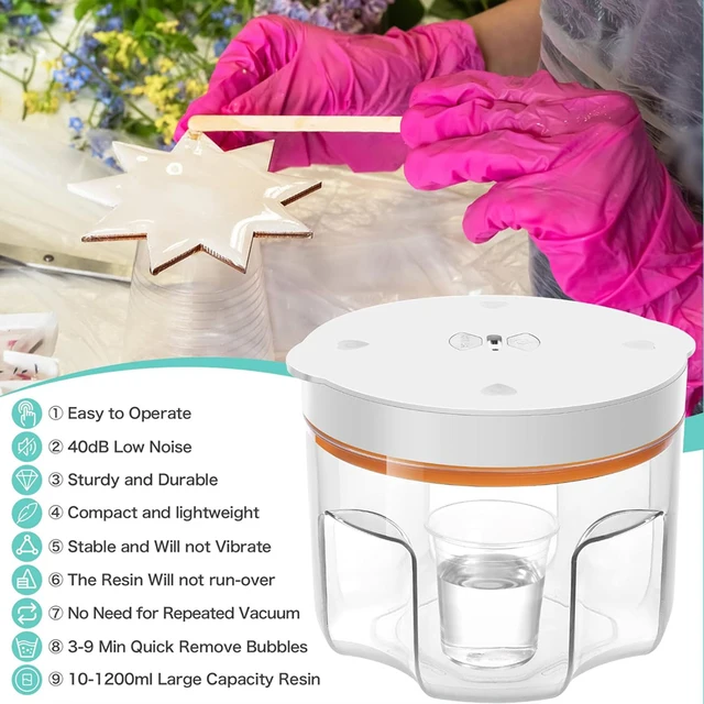 Upgraded Resin Bubble Remover Vacuum Chamber — 2L Capacity, 95 KPa, Timer, Low Noise