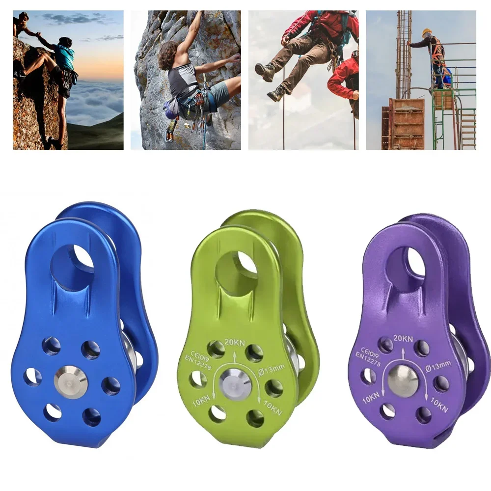 Climbing Pulley Fixed Sideplate Sheave Pulley Outdoor Survival Tool High Altitud Traverse Gear Aluminum Alloy