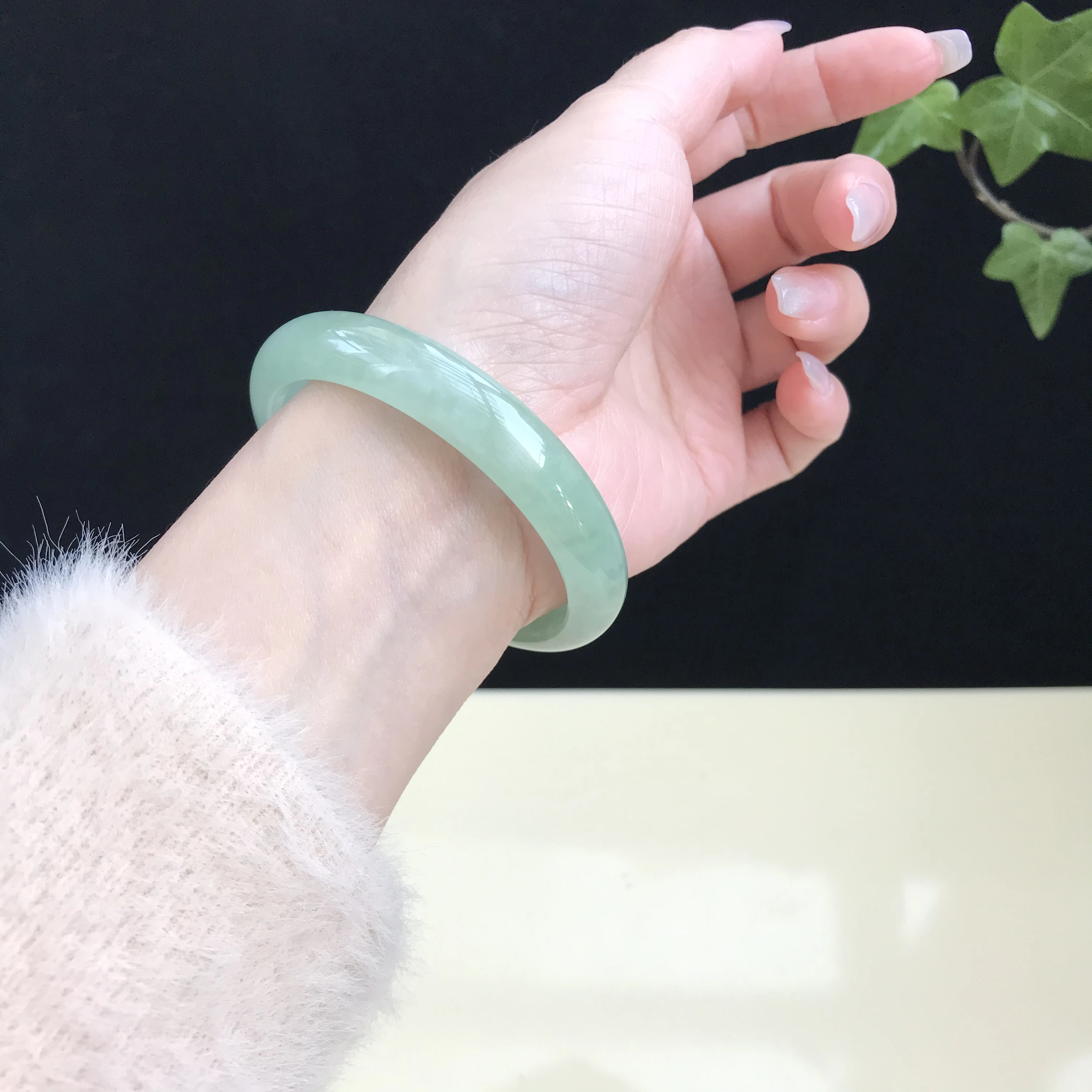 

Burma 100%Genuine High-end Jadeite Bracelet Jewelry Jade Bangles For Women 57mm (With Certificate)