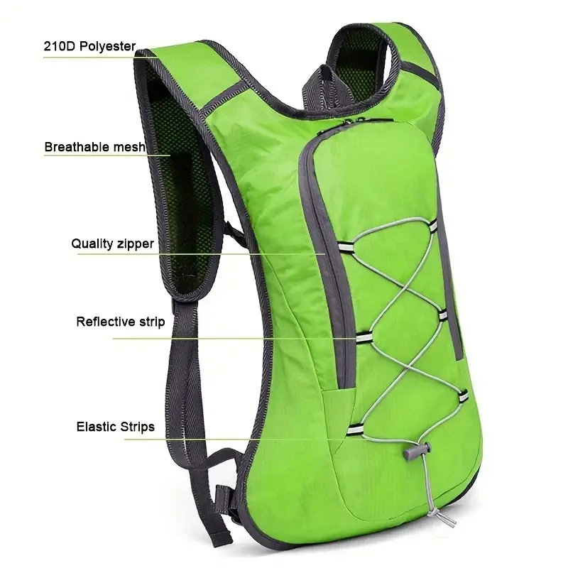 2L Water Bladder Waterproof Sports Backpack Men and Women Drinking Bag Outdoor Cycling Hiking Mountaineering Sports Shoulder Bag 3