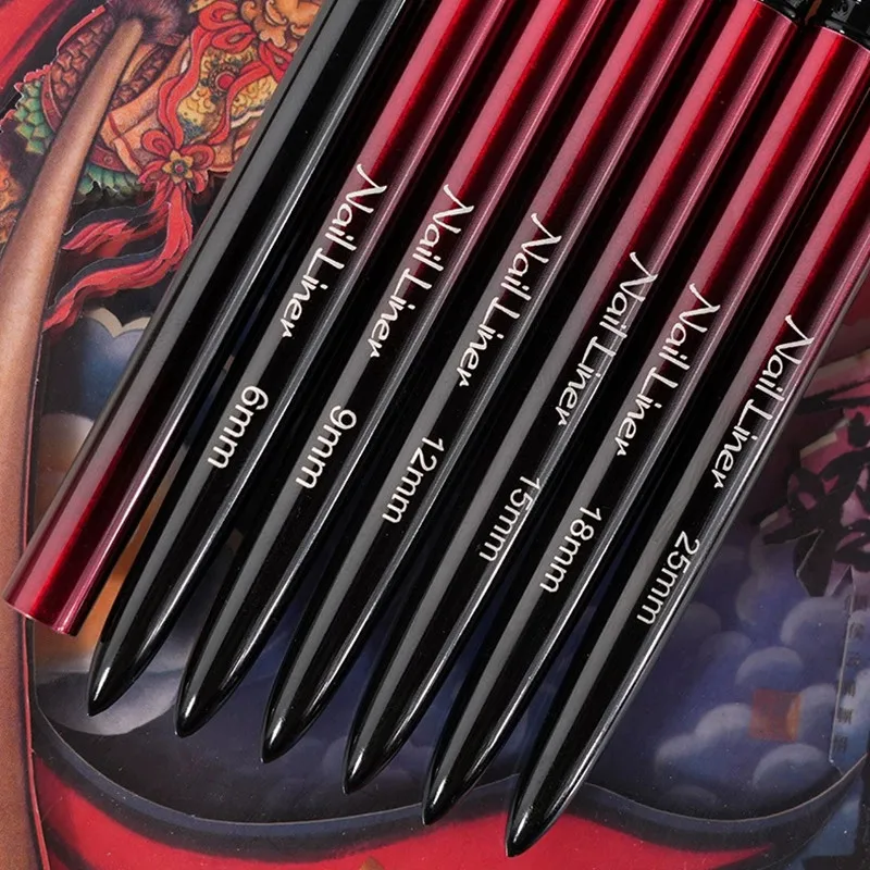 6/9/12/15/18/25mm Nail Art Liner Brushes Gel Nail Brush Gel Nail Polish Painting Brush Drawing Nail Art Design Brush Pen 2