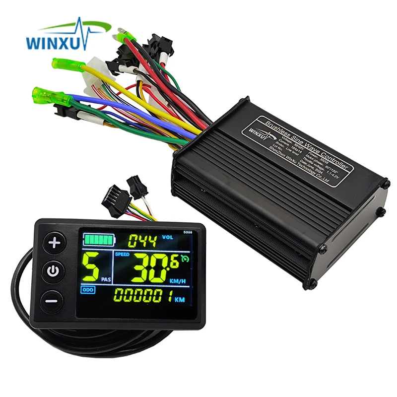 36V 48V 500W 25A E-Bike FOC Sine Wave Brushless Motor Controller S866 Colour LCD Display Set for Electric Bicycle Scooter Repair