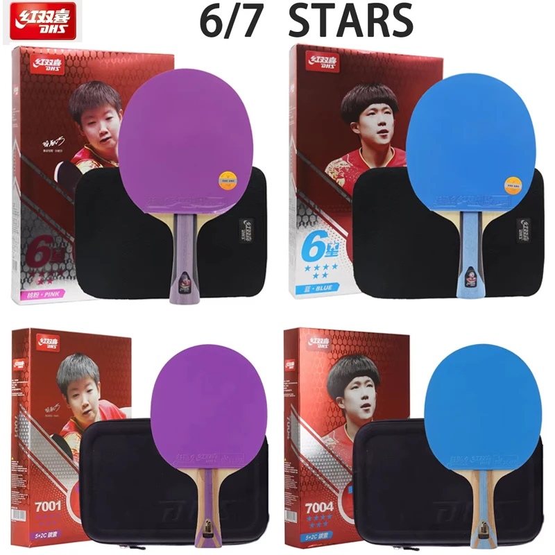 DHS 6/7 Star Table Tennis Racket H6001/H6004/H7001/H7004 7Ply/5 Wood 2 ...