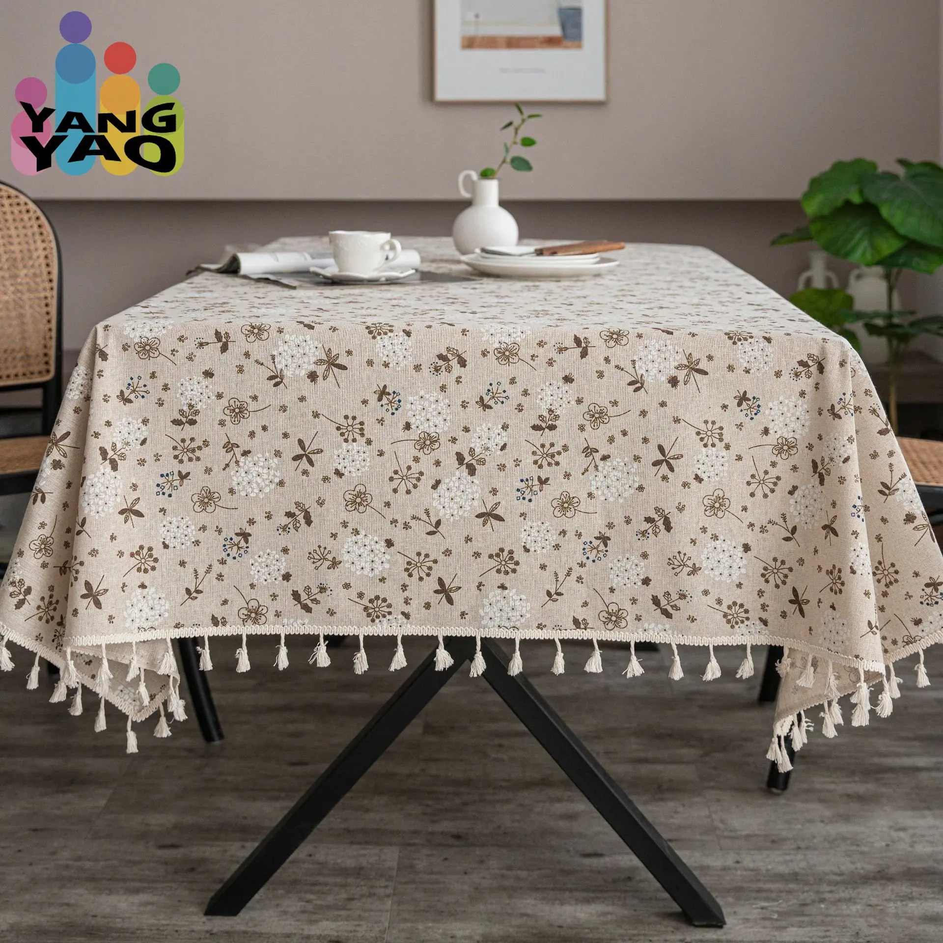 

Stylish Rectangular Cotton Linen Tablecloth Cover with Dcoverelion Pattern fdining Dining Weddings Birthdays cover Parties