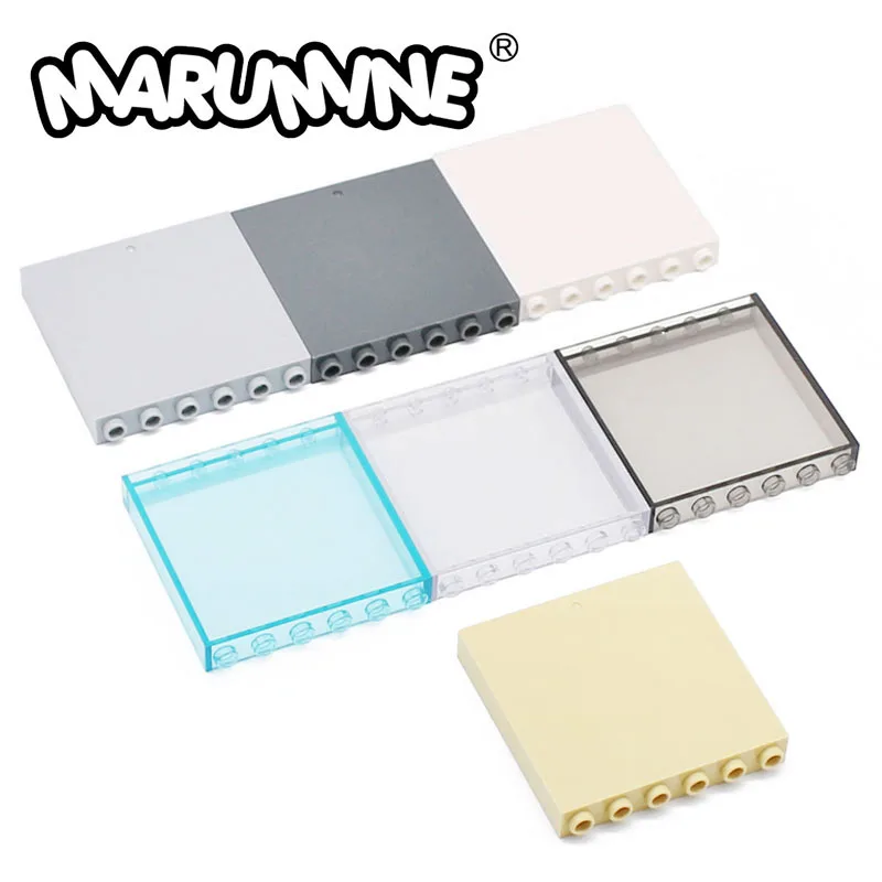 20PCS Building Blocks Marumine MOC 1x6x5 Window Glass Houses Wall Element 59349 Compatible Panel Assembles Accessories