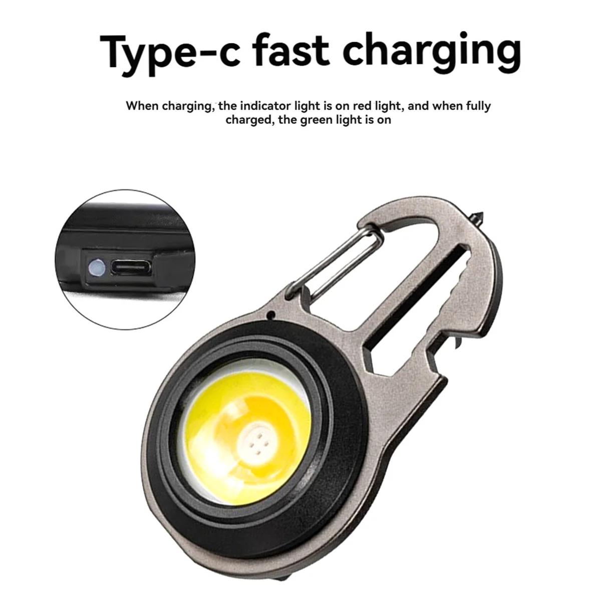 N18R 휴대용 LED 키 체인 미니 손전등 충전식 작업 조명 야외 캠핑 라이트 포켓 렌치 스크루 드라이버