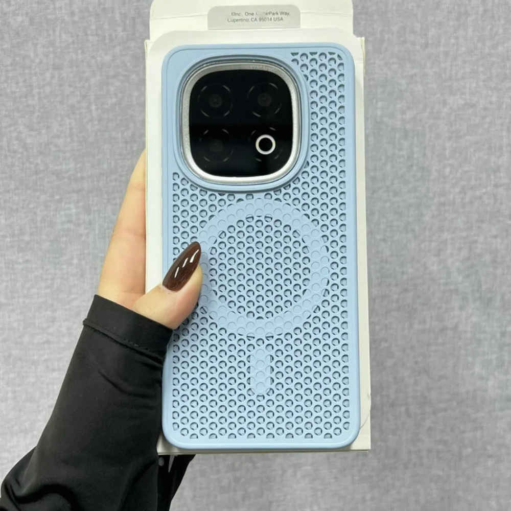 Breathable Magnetic Matte Hard Phone Case with Wireless Charging Compatibility