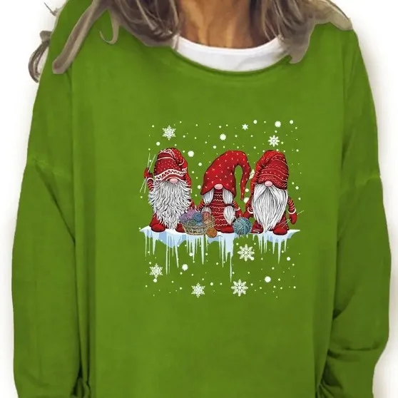 

2023 New Autumn and Winter Santa Claus Printed Round Neck Pullover Loose Sweatshirt for Women Winter Clothes Women