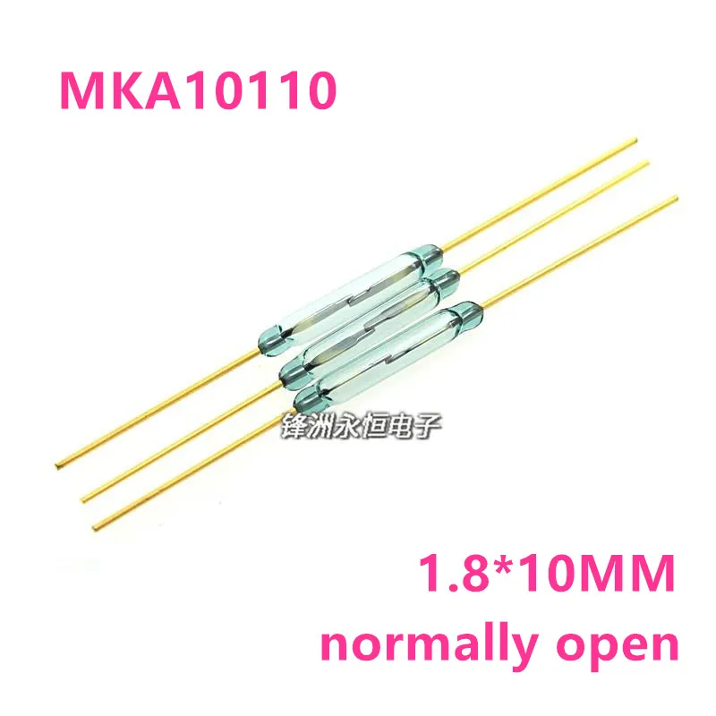10Pcs MKA10110 Reed Switch 1.8*10mm Control Switch Green Glass