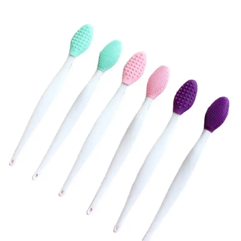 Silicone Nose Brush Double Sided Silicone Lip Cleansing Brush Face Wash Massage Exfoliating Blackheads Portable Beauty Tools