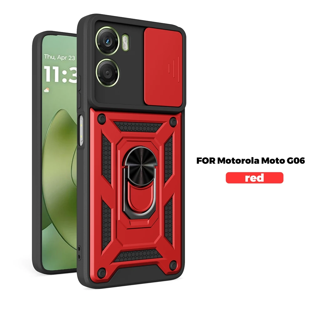 Shockproof Armor Magnetic Holder Ring Case with Camera Protection