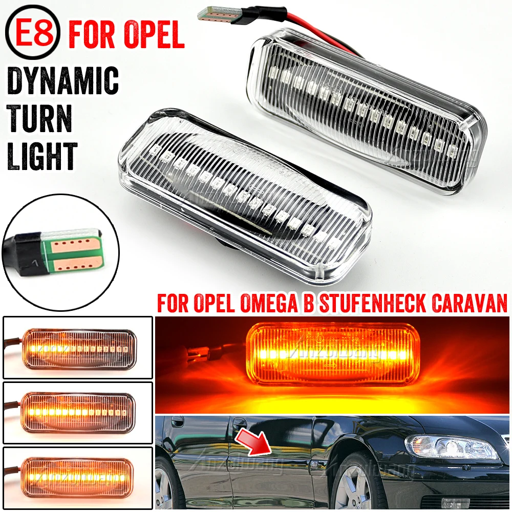 Una Coppia Led Dynamic Side Marker Light Indicatore Di Direzione Sequenziale Lampeggiante Per Opel Omega B Stufenheck Caravan 1994-2003