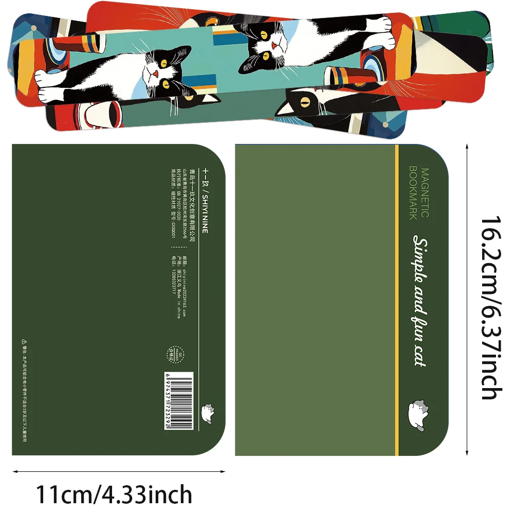 Cat Magnetic Bookmarks Student Supplies Books Interpage Decoration 5PCS