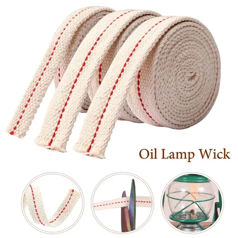 Handmade Braided Cotton Wick Kerosene Lamps Wick Replacement Oil Lamps Candle Burners Durable Emergency Lighting Fuel Accessory