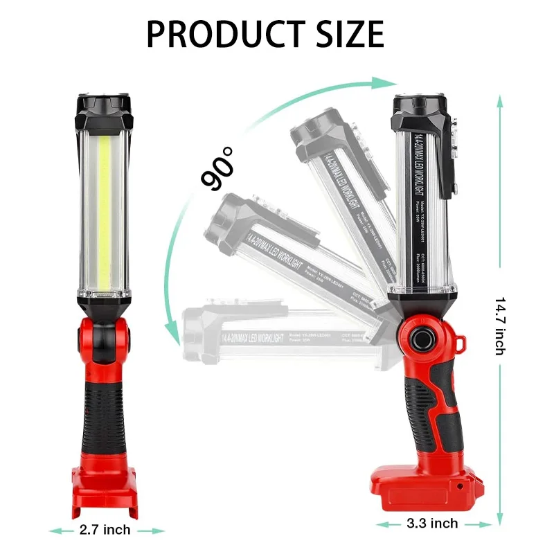 2000LM LED Work Light for Craftsman 20V CMCB204 Lithium Battery