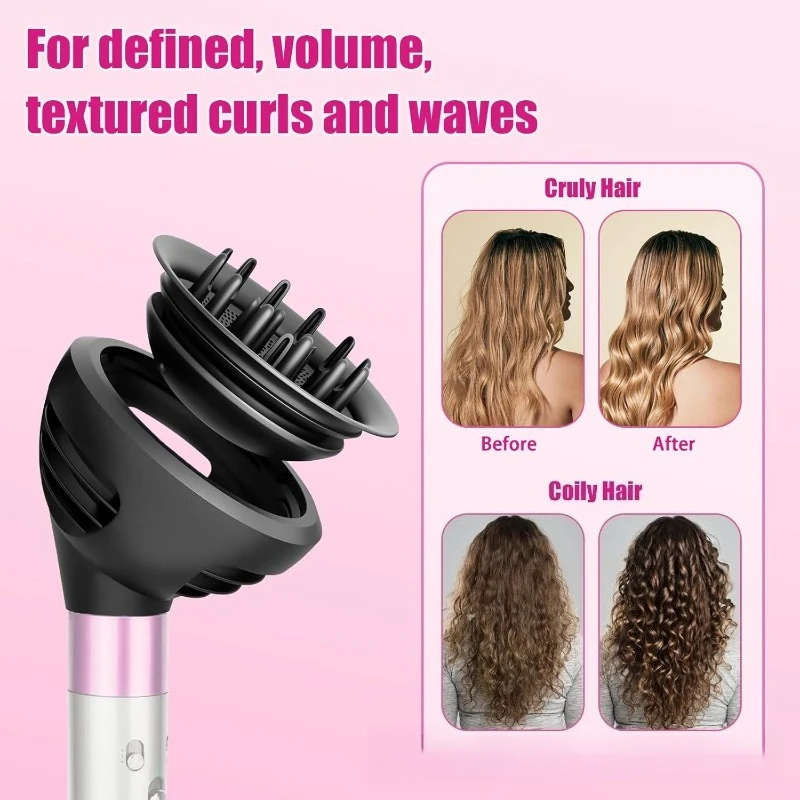 Versatile Wave and Curl Hair Diffuser Attachment with Dual Airflow Modes