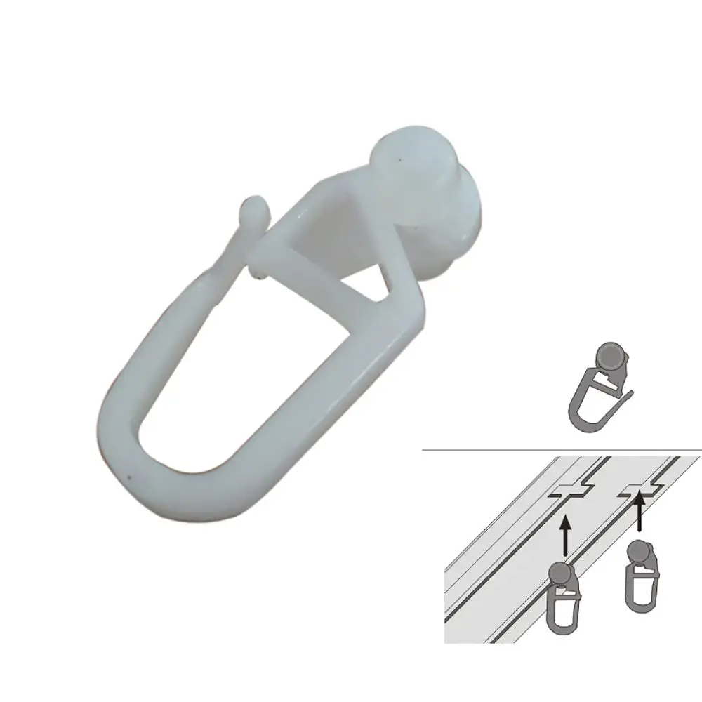 50pcs Ball Track Plastic Curtain Decor White Blindings Sliding tool Curtain Accessories Curtain Hook Curtain Hanging Ring