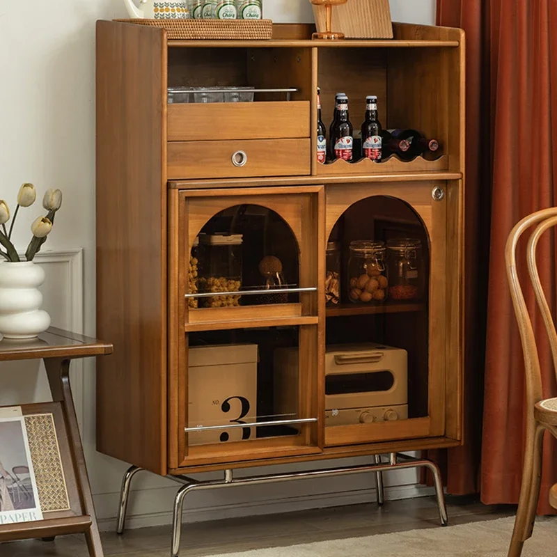 Wooden Closet Kitchen Cabinet Bar Display Big Storage Kitchen Shelves Wood Wine Cabinet Armario De Almacenamiento Furniture