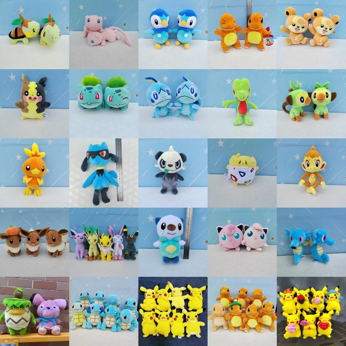 10pcs-lot-pokemon-lucario-squirtle-charmander-pikachs-plush-20cm-dolls-anime-stuffed-toys-children-birthday-christmas-gift