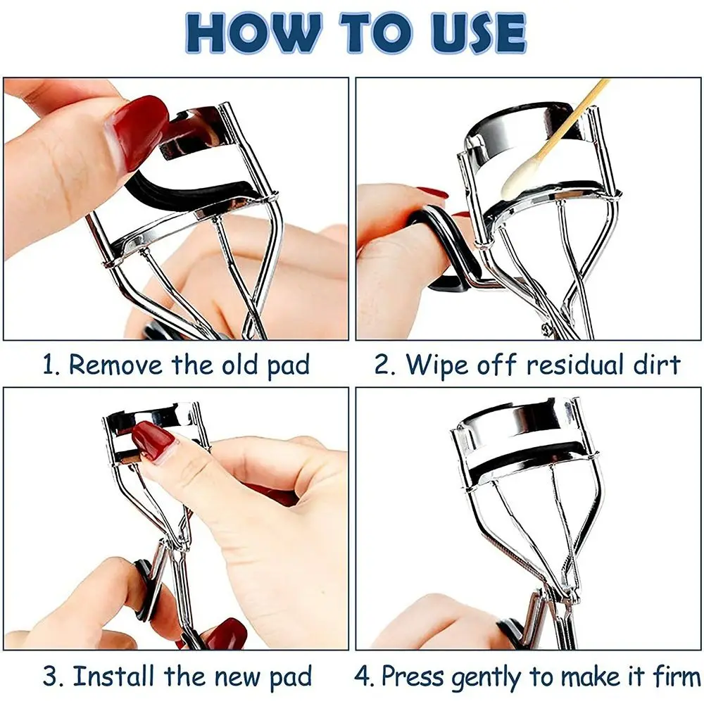Eyelash Curler 20/50/100pcs Black White Replacement Eyelash Curler Refill Silicone Pads Makeup Styling Tool Eyelash Curler Replacement Pads