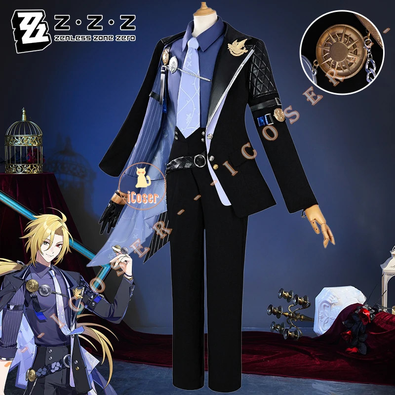 iCoser Zenless Zone Zero Hugo Cosplay Costume Wig Hat Mockingbird