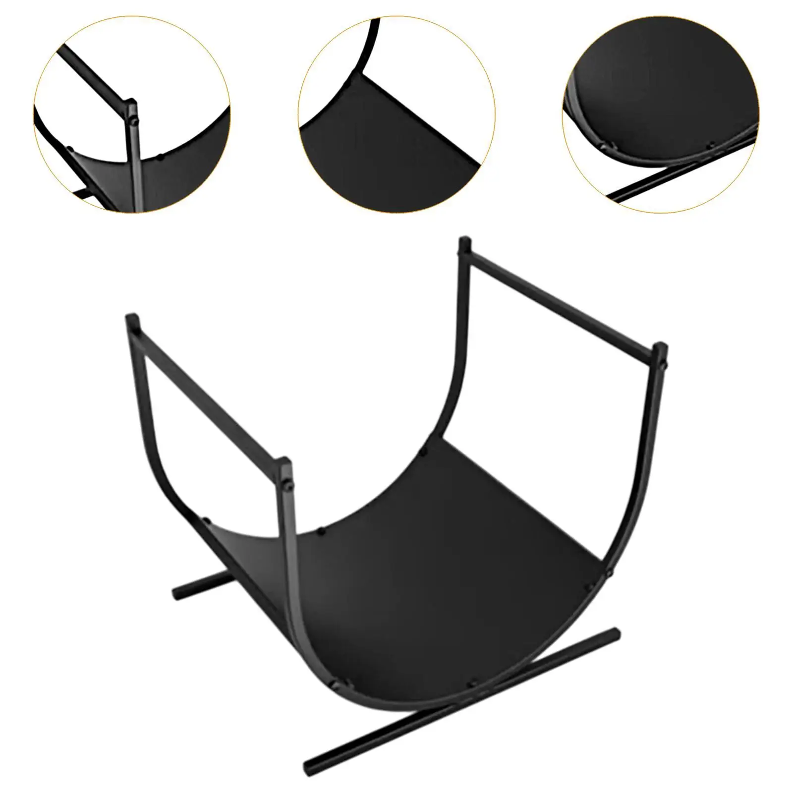 Firewood Rack for Fireplace Storage Metal Heavy Duty Curved Wood Rack Indoor 5