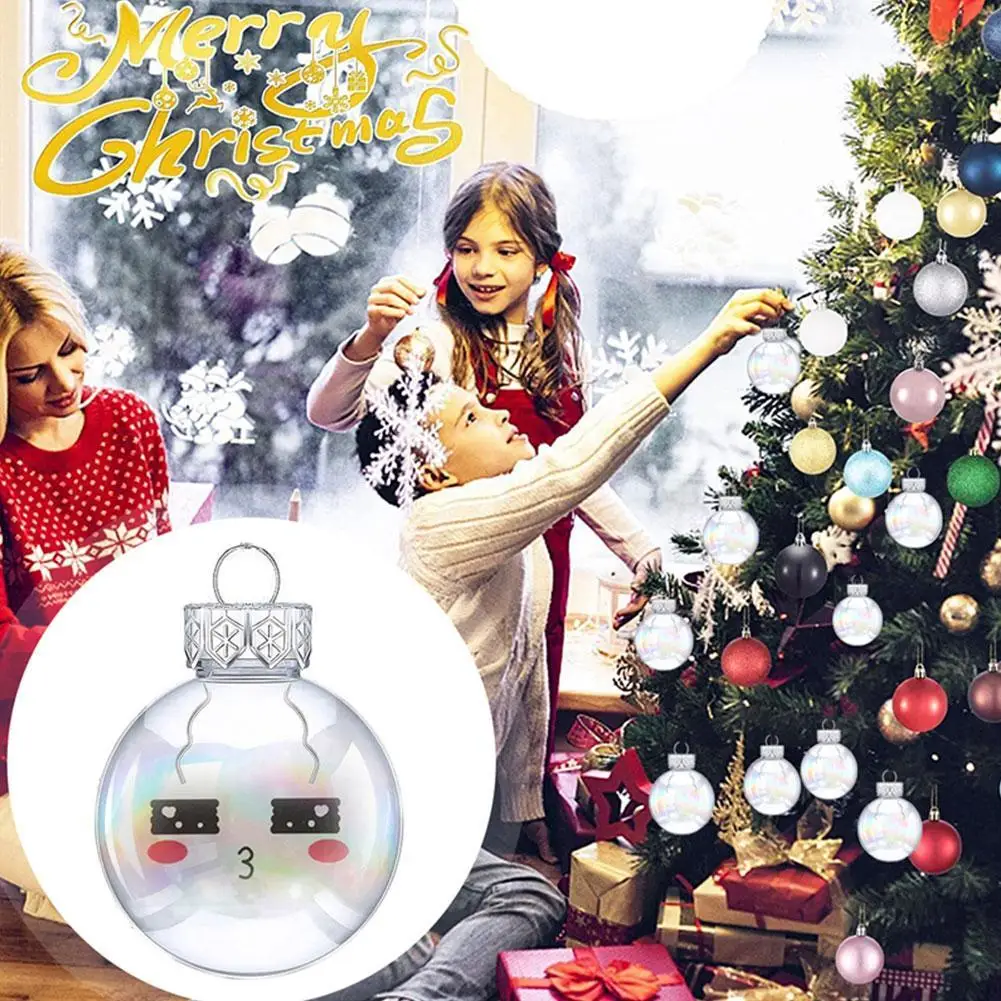 

Clear Christmas Balls For Crafts 6/8 CM Fillable Clear Bulb Ball Iridescent Clear Balls DIY Christmas Tree Party Favor Wedding
