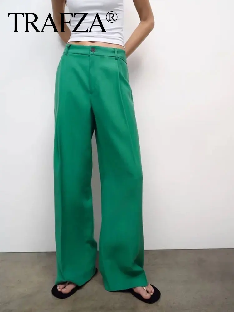 Pantalon froissé avec taille élastique - Vert kaki foncé - FEMME | H&M BE
