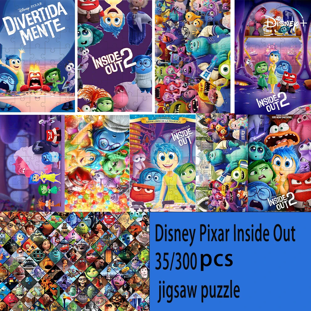 108/200pcs Disney Pixar Inside Out jigsaw puzzle Puzzles wooden onePiece Puzzles for Toys Gifts