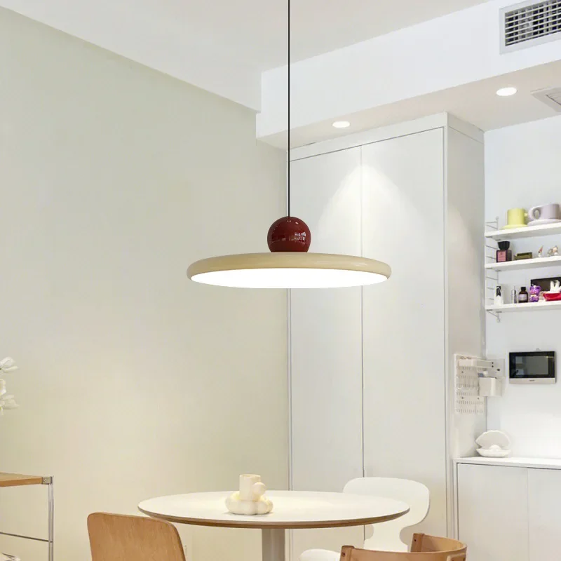 Nordic Cream Style Flying Saucer Pendant Light Restaurant Living Room Bedroom Bedside Lamp Home Interior Decorative Lamp 20/30cm 2