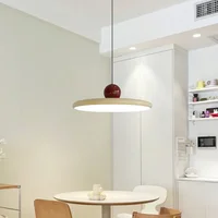 Nordic Cream Style Flying Saucer Pendant Light Restaurant Living Room Bedroom Bedside Lamp Home Interior Decorative Lamp 20/30cm 2