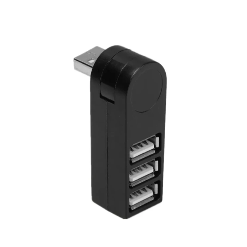 Rotatable 3 Ports Hub USB Mini Adapter Data Transfer For PC Laptop Computer Accessories